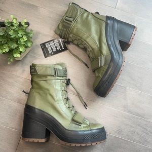 Converse CTAS GR82 XX-HI Green Heeled Combat Boot